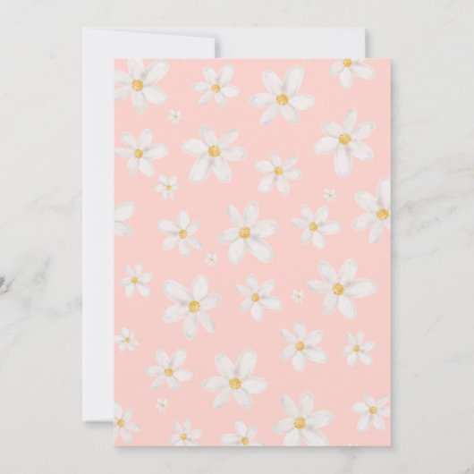 Waterverf baby shower voor goudbloem kaart (Achterkant)