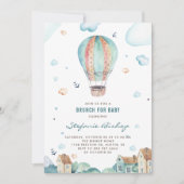  Waterverf Baby shower Warmluchtballon Kaart (Voorkant)