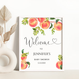 Waterverf baby shower welkom bord poster