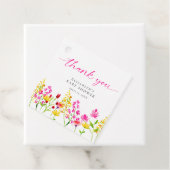 Waterverf Baby shower Wilde bloem Roze Hartelijk d Bedankjes Labels (In situ)