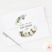 Waterverf Baby shower Woodland Sticker (Envelop)