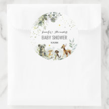 Waterverf Baby shower Woodland Sticker