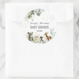 Waterverf Baby shower Woodland Sticker