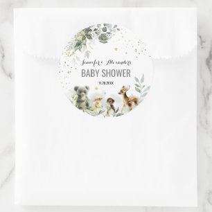 Waterverf Baby shower Woodland Sticker