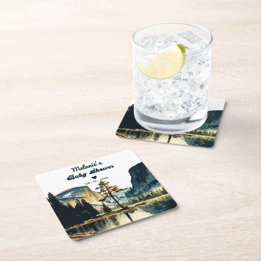 Waterverf Baby shower Yosemite National Park ca Kartonnen Onderzetters (Insitu)