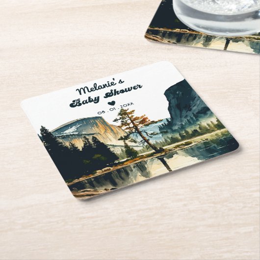 Waterverf Baby shower Yosemite National Park ca Kartonnen Onderzetters (Schuin)