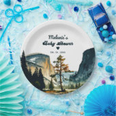 Waterverf Baby shower Yosemite National Park Papieren Bordje (Feest)