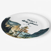 Waterverf Baby shower Yosemite National Park Papieren Bordje (Gekanteld)