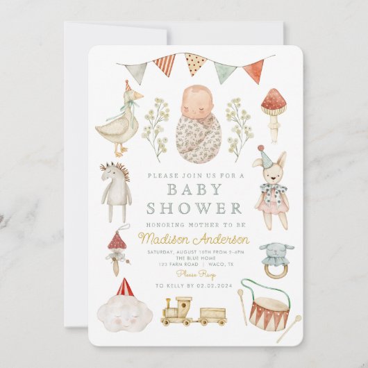 Waterverf Baby Speelgoed Kleding Essentials Baby s Kaart (Voorkant)