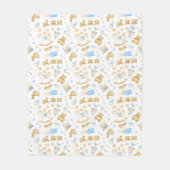 Waterverf Baby speelgoed Retro Rocking Horse Teddy Fleece Deken (Voorkant)