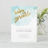 Waterverf Baby Sprinkle - Aqua Kaart (Staand voorkant)