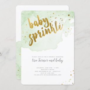 Waterverf Baby Sprinkle - groen Kaart