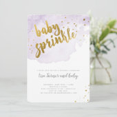Waterverf Baby Sprinkle - Lavendel Kaart (Staand voorkant)