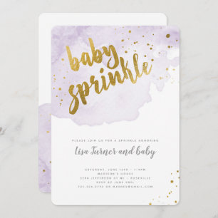 Waterverf Baby Sprinkle - Lavender Kaart