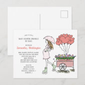 Waterverf Baby sprinklerschoen per e-mail Uitnodiging Briefkaart (Voorkant / Achterkant)