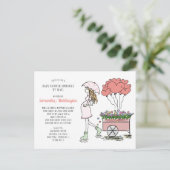 Waterverf Baby sprinklerschoen per e-mail Uitnodiging Briefkaart (Staand voorkant)