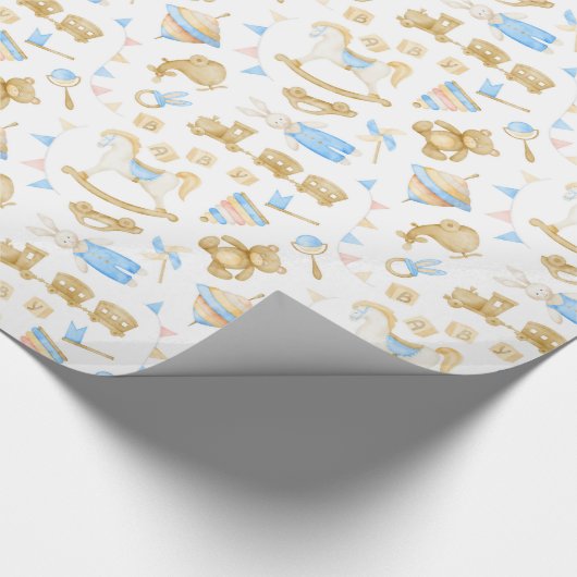 Waterverf Baby Toys Train Bunny Rabbit Baby Cadeaupapier (Hoek)