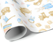 Waterverf Baby Toys Train Bunny Rabbit Baby Cadeaupapier (Rol Hoek)