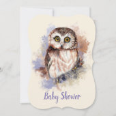 Waterverf Baby Uil Bird Baby shower Kaart (Voorkant)