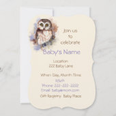 Waterverf Baby Uil Bird Baby shower Kaart (Achterkant)