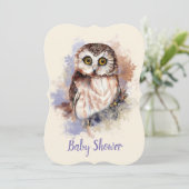 Waterverf Baby Uil Bird Baby shower Kaart (Staand voorkant)