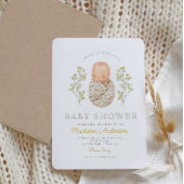 Waterverf Baby White Flowers Elegant Baby shower Kaart