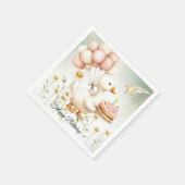 Waterverf Baby White Goose verjaardagsfeestje Servet (Hoek)