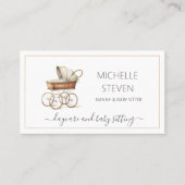 Waterverf Baby wieg Baby zittend Visitekaartje (Voorkant)