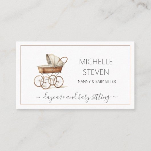 Waterverf Baby wieg Baby zittend Visitekaartje (Voorkant)