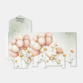 Waterverf Baby Witte Gans Verjaardagsfeest Schatti Bedankdoosjes (Uitgevouwen)