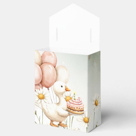 Waterverf Baby Witte Gans Verjaardagsfeest Schatti Bedankdoosjes (Geopend)