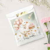 Waterverf Baby Witte Gans Verjaardagsfeest Schatti Bedankzakje (Gezegeld)
