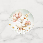 Waterverf Baby Witte Gans Verjaardagsfeest Schatti Confetti (Kleine voorkant)