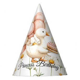 Waterverf Baby Witte Gans Verjaardagsfeest Schatti Feesthoedjes