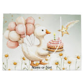 Waterverf Baby Witte Gans Verjaardagsfeest Schatti Groot Cadeauzakje (Achterkant)