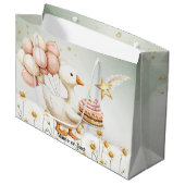 Waterverf Baby Witte Gans Verjaardagsfeest Schatti Groot Cadeauzakje (Voorkant Gekanteld)