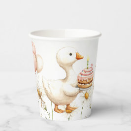 Waterverf Baby Witte Gans Verjaardagsfeest Schatti Papieren Bekers
