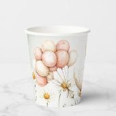 Waterverf Baby Witte Gans Verjaardagsfeest Schatti Papieren Bekers (Voorkant)