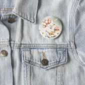 Waterverf Baby Witte Gans Verjaardagsfeest Schatti Ronde Button 5,7 Cm (In situ)