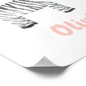 Waterverf Baby Zebra Kind kinderkamer Poster (Hoek)