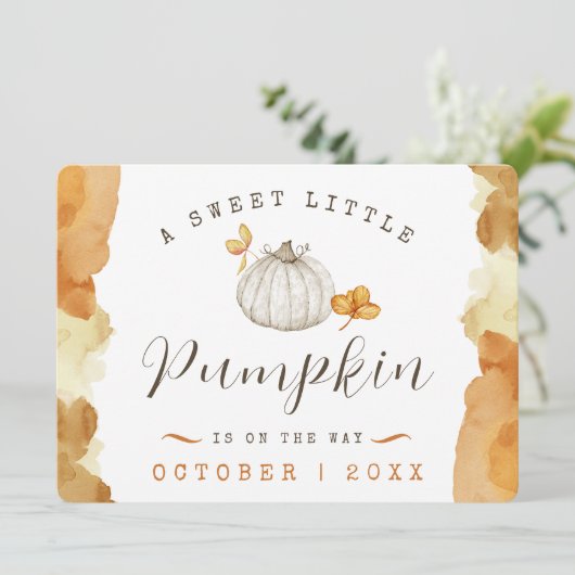 Waterverf Baby Zwangerschap Aankondiging (Staand voorkant)