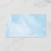 Waterverf babyblauwe goudjongen diaper raffinage informatiekaartje (Achterkant)