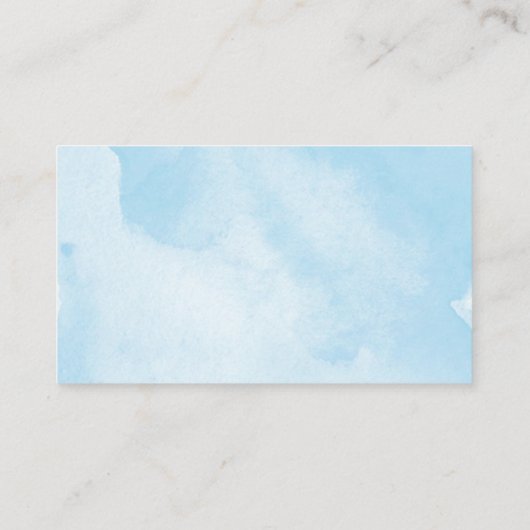 Waterverf babyblauwe goudjongen diaper raffinage informatiekaartje (Achterkant)