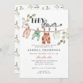 Waterverf babykleding | Boho BoyBaby Douche Kaart (Voorkant / Achterkant)