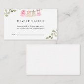 Waterverf babykleding | Boho Gir Luier Raffle Informatiekaartje (Voorkant / Achterkant)