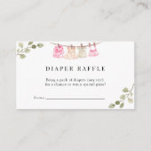 Waterverf babykleding | Boho Gir Luier Raffle Informatiekaartje (Voorkant)