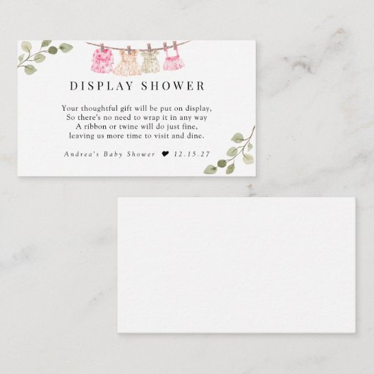 Waterverf babykleding | Boho Girl Display Douche Informatiekaartje (Voorkant / Achterkant)