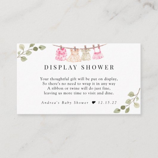 Waterverf babykleding | Boho Girl Display Douche Informatiekaartje (Voorkant)