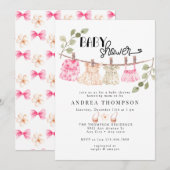 Waterverf babykleding | Boho Meisje Baby shower Kaart (Voorkant / Achterkant)