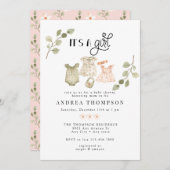 Waterverf babykleding | Boho Meisje Baby shower Kaart (Voorkant / Achterkant)